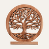 Sacred Roots – Hand-Carved Tree of Life Wooden Sculpture(Large), Artistic Home Décor, Gift for Mom