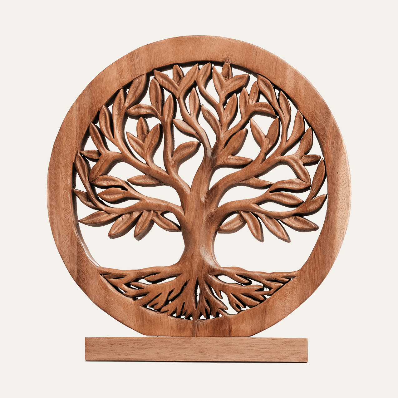 Sacred Roots – Hand-Carved Tree of Life Wooden Sculpture(Large), Artistic Home Décor, Gift for Mom