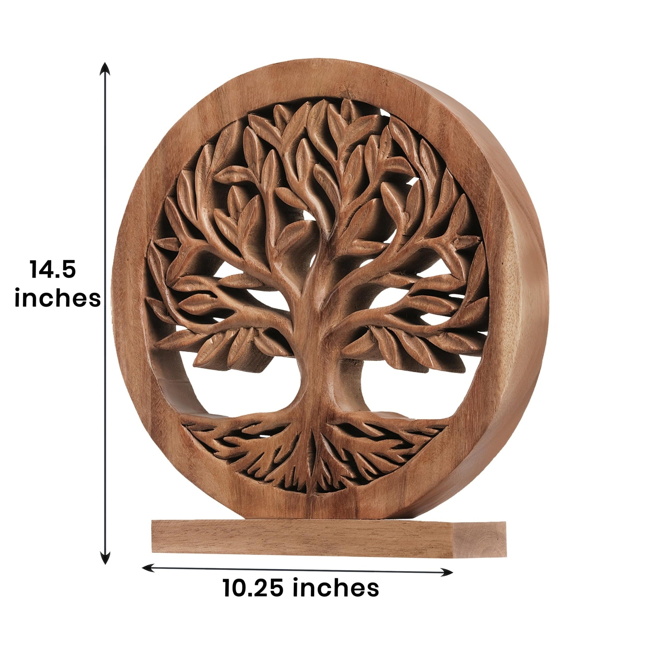 Sacred Roots – Hand-Carved Tree of Life Wooden Sculpture(Large), Artistic Home Décor, Gift for Mom