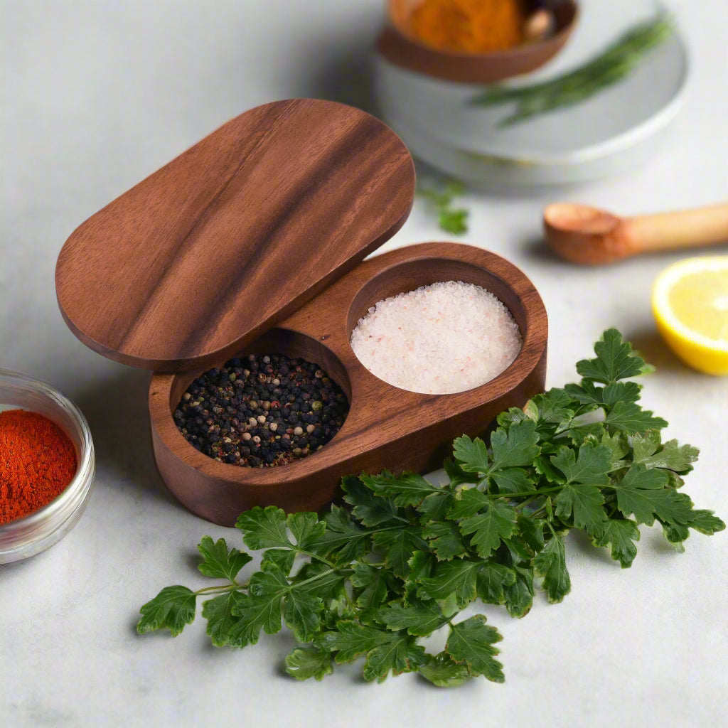 Salt & Pepper Pinch Pot w/ Cover by Kalmar Home