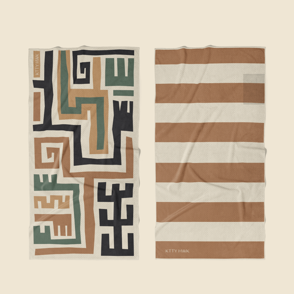 Sand-Free Beach Towel Reversible Durable | KTTYHWK