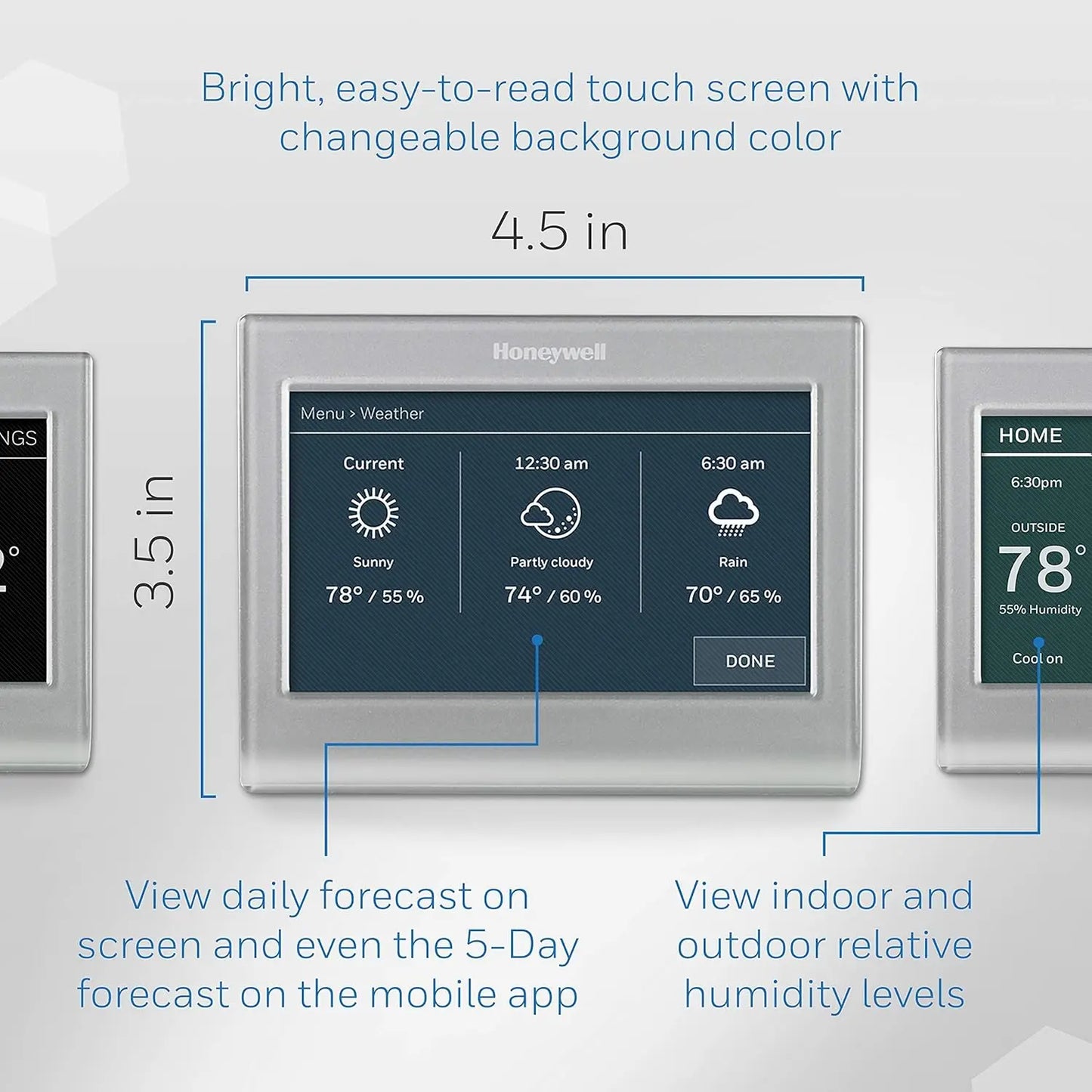 RTH9585WF1004 Wi-Fi Smart Color Thermostat, 7 Day Programmable, Touch Screen, Energy Star, Alexa Ready