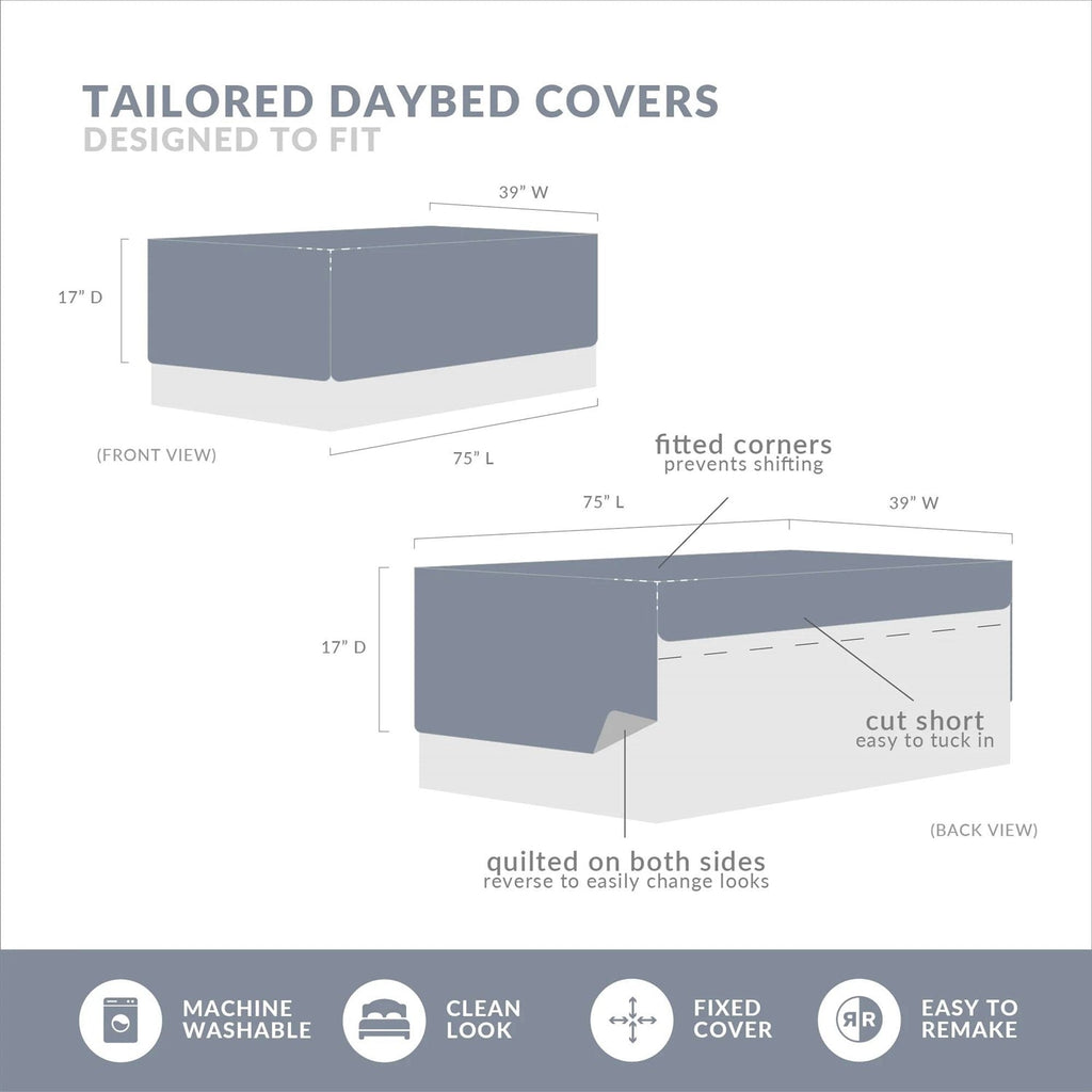 Scalloped Edge Daybed Cover Set Deluxe | HomePacific