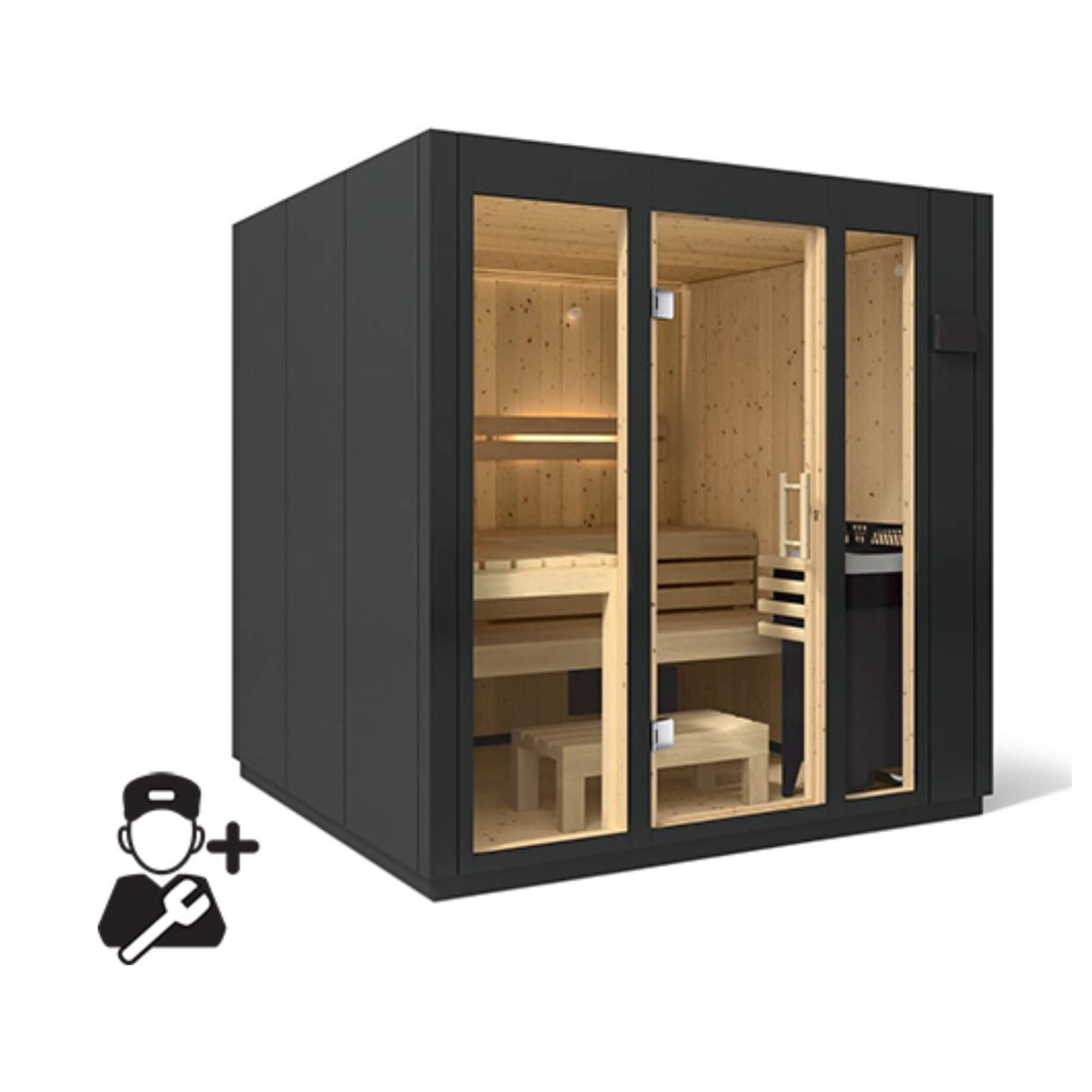 Scandinavian Spruce Indoor Sauna Alcove Kit | SAKSBY WHOLESALE