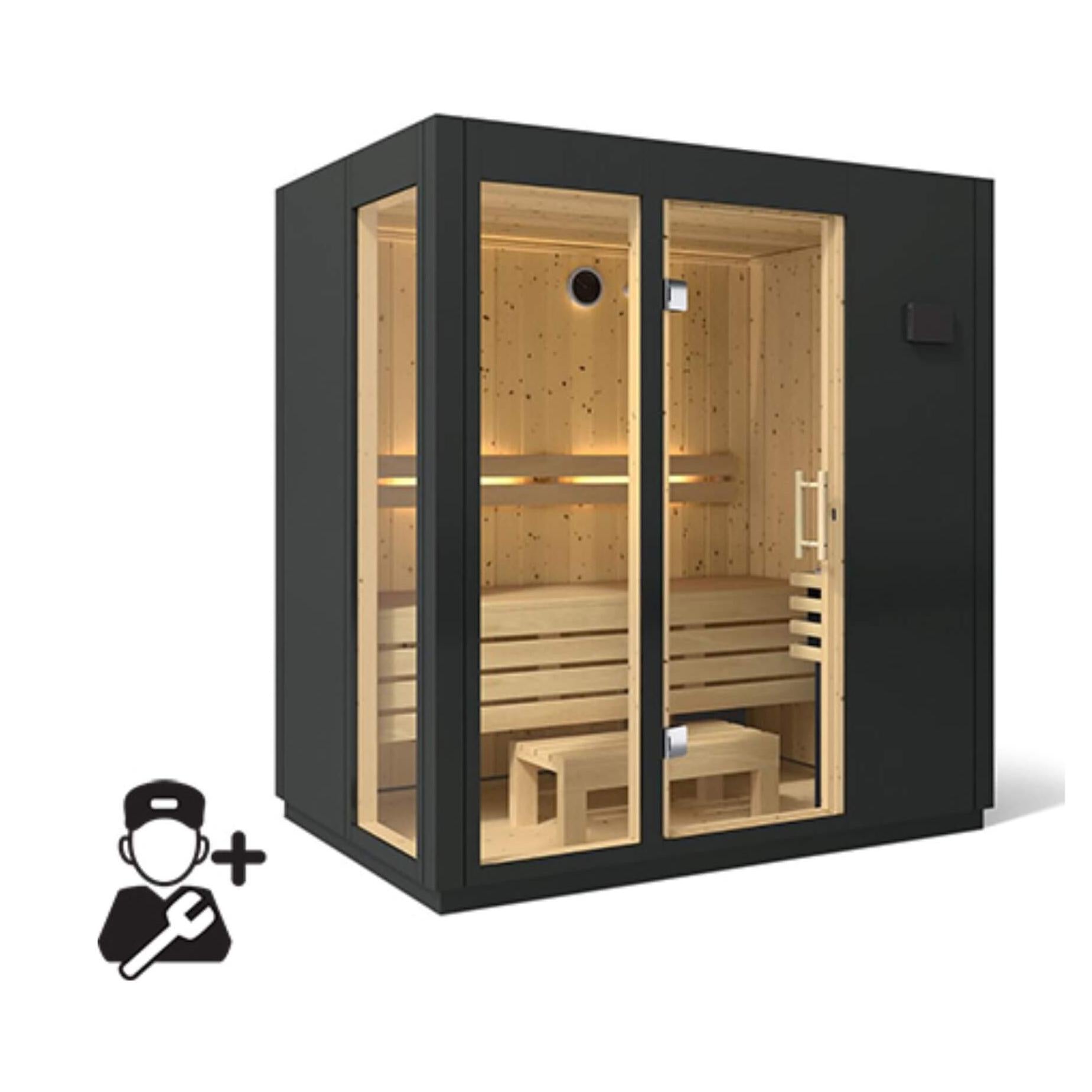 Scandinavian Spruce Indoor Sauna Alcove Kit | SAKSBY WHOLESALE