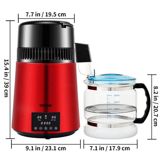 SucceBuy 4L Water Distiller Purifier Dual Temp Display