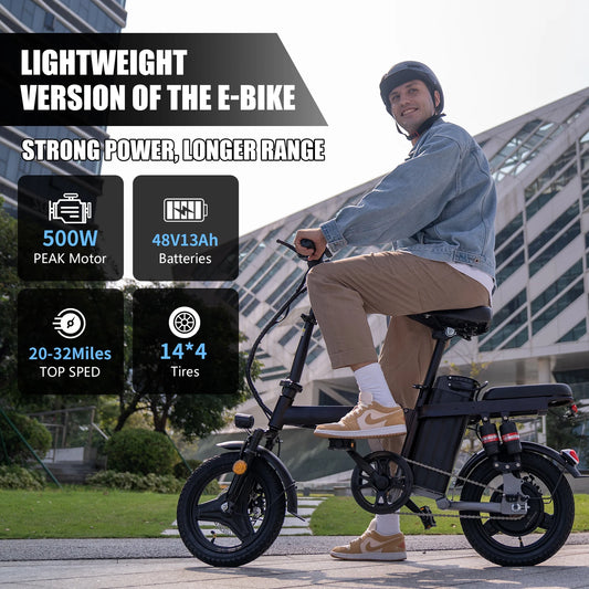 Electric Bike For Adults 48V 15Ah Removable Battery 20MPH