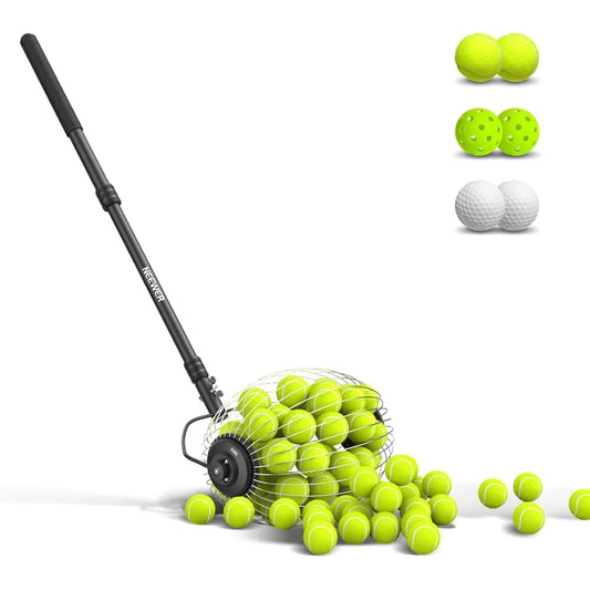 High quality Tennis Ball Collector, 30-58"/77-148cm Telescopic Rolling Ball Retriever Picker Upper Hopper Roller Basket Holder