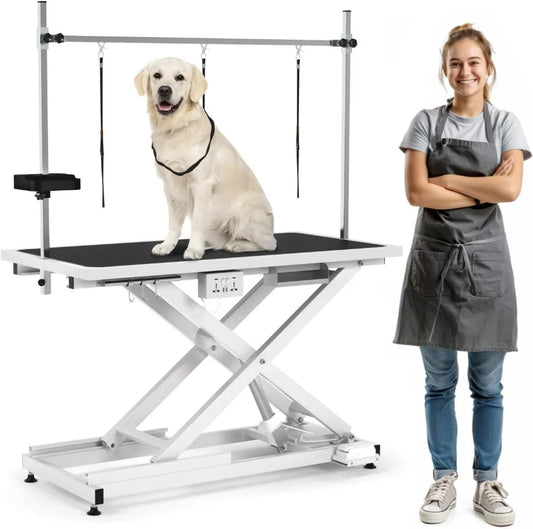 49 Inch Electric Dog Grooming Table Heavy Duty Organizer