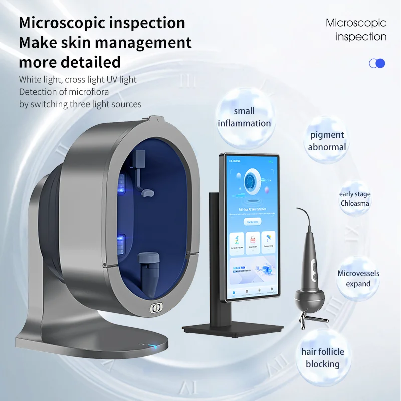 Upgraded X5 3D Ai Skin Image Analyzer High Definition Pixels Whole Facial Scanning Multi Spectrum Moisture Scalp Detection