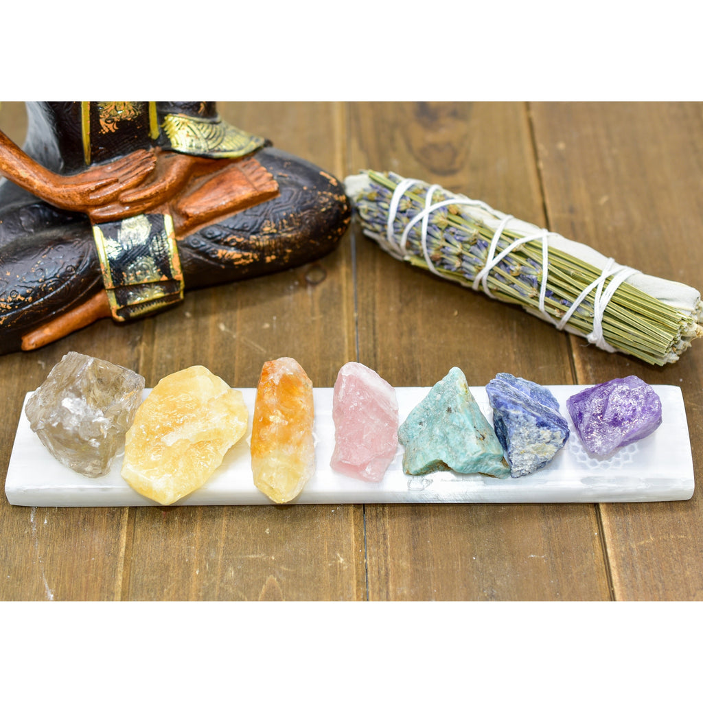 Selenite 7 Chakra Bar For Crystals | DC-Whyte Quartz