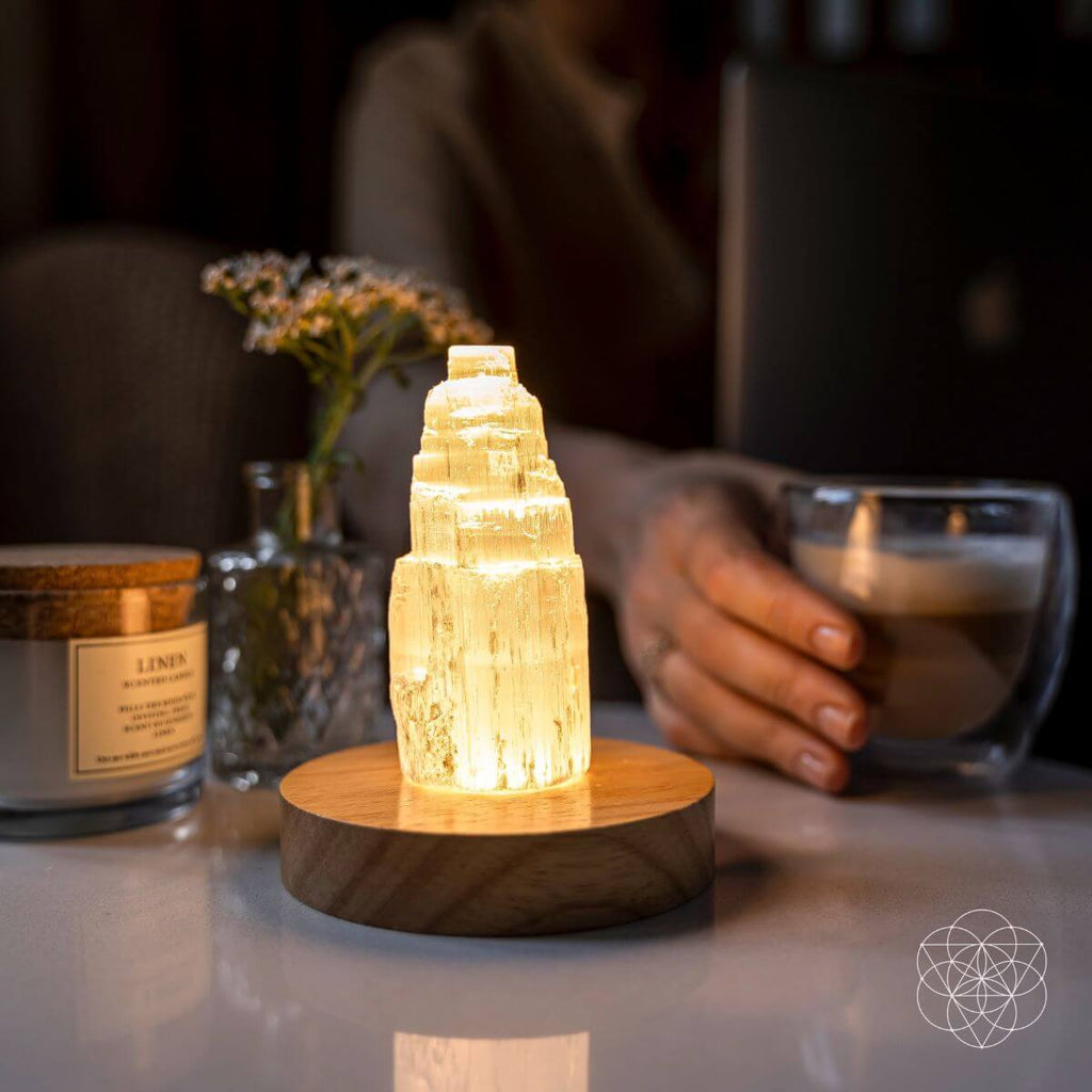 Selenite Elegant Bright Cleansing Lamp | Conscious Items