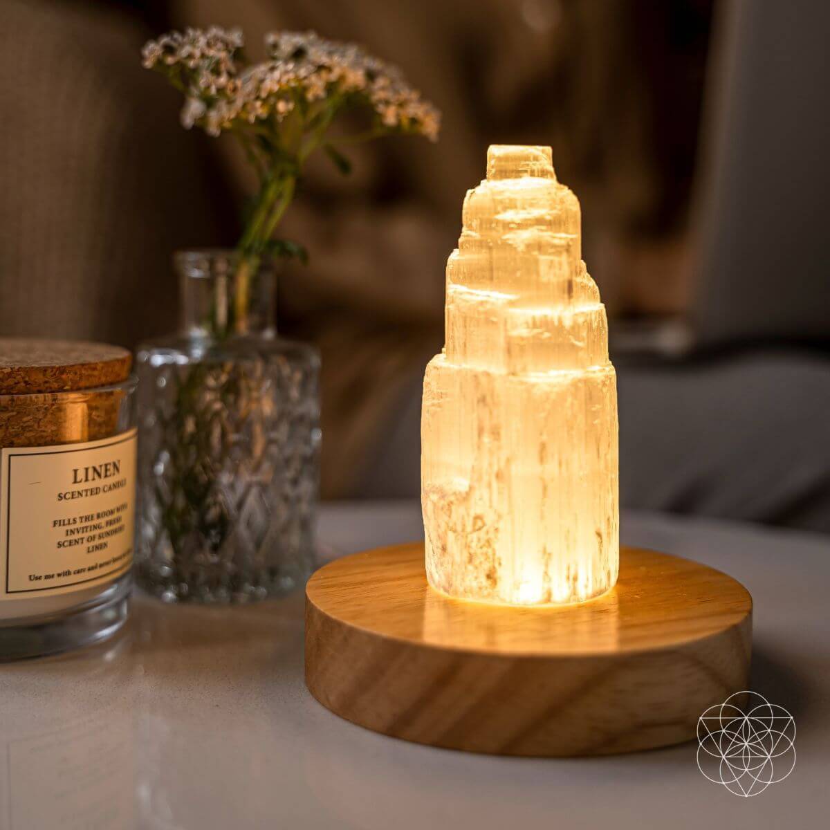 Selenite Elegant Bright Cleansing Lamp | Conscious Items