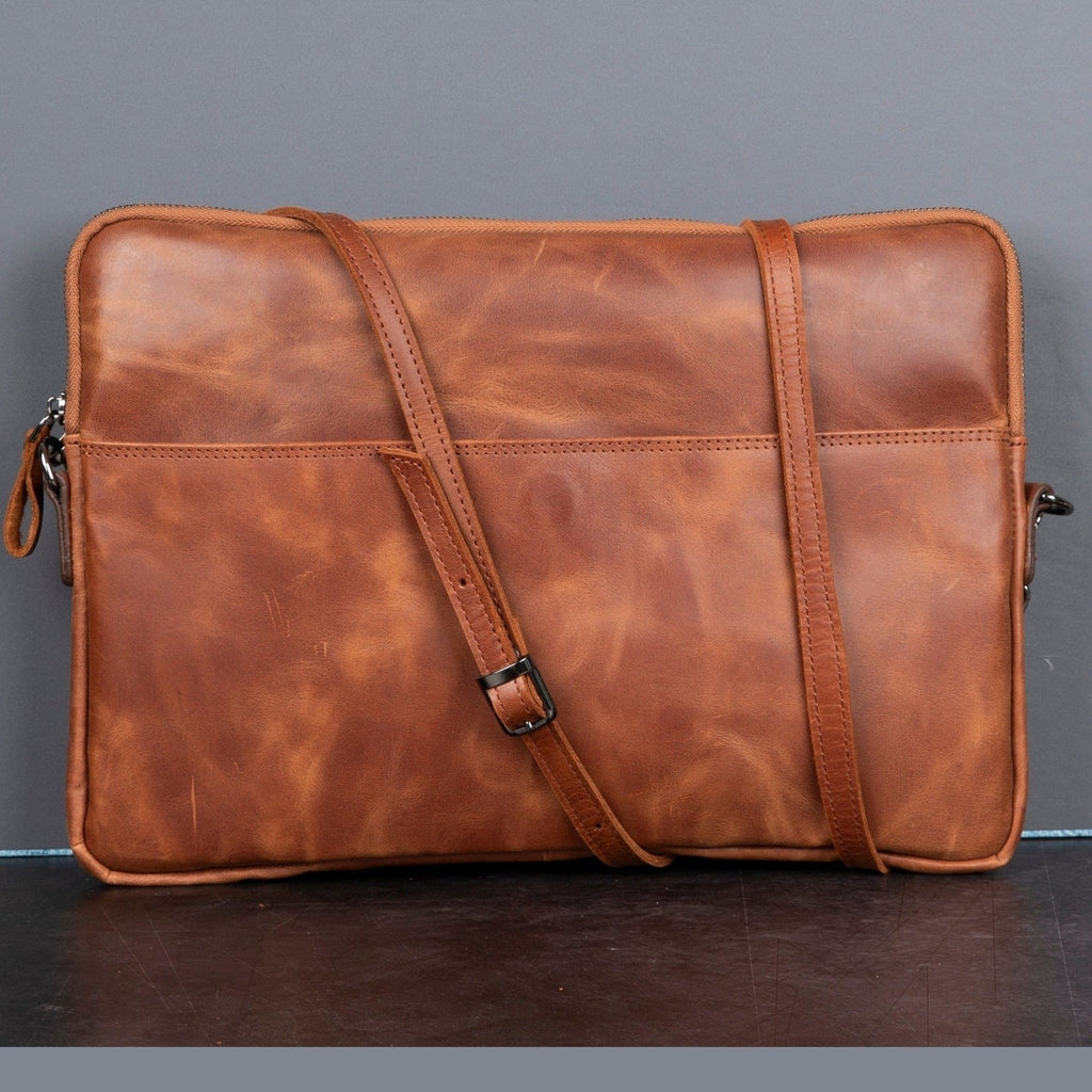 Seward Leather Laptop Bag with Shoulder Strap - MacBook Sleeve 14" & 16"