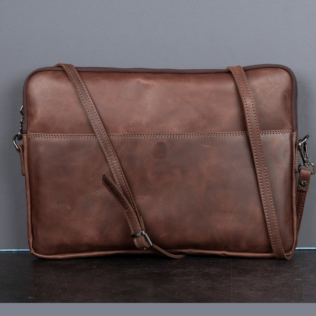 Seward Leather Laptop Bag with Shoulder Strap - MacBook Sleeve 14" & 16"