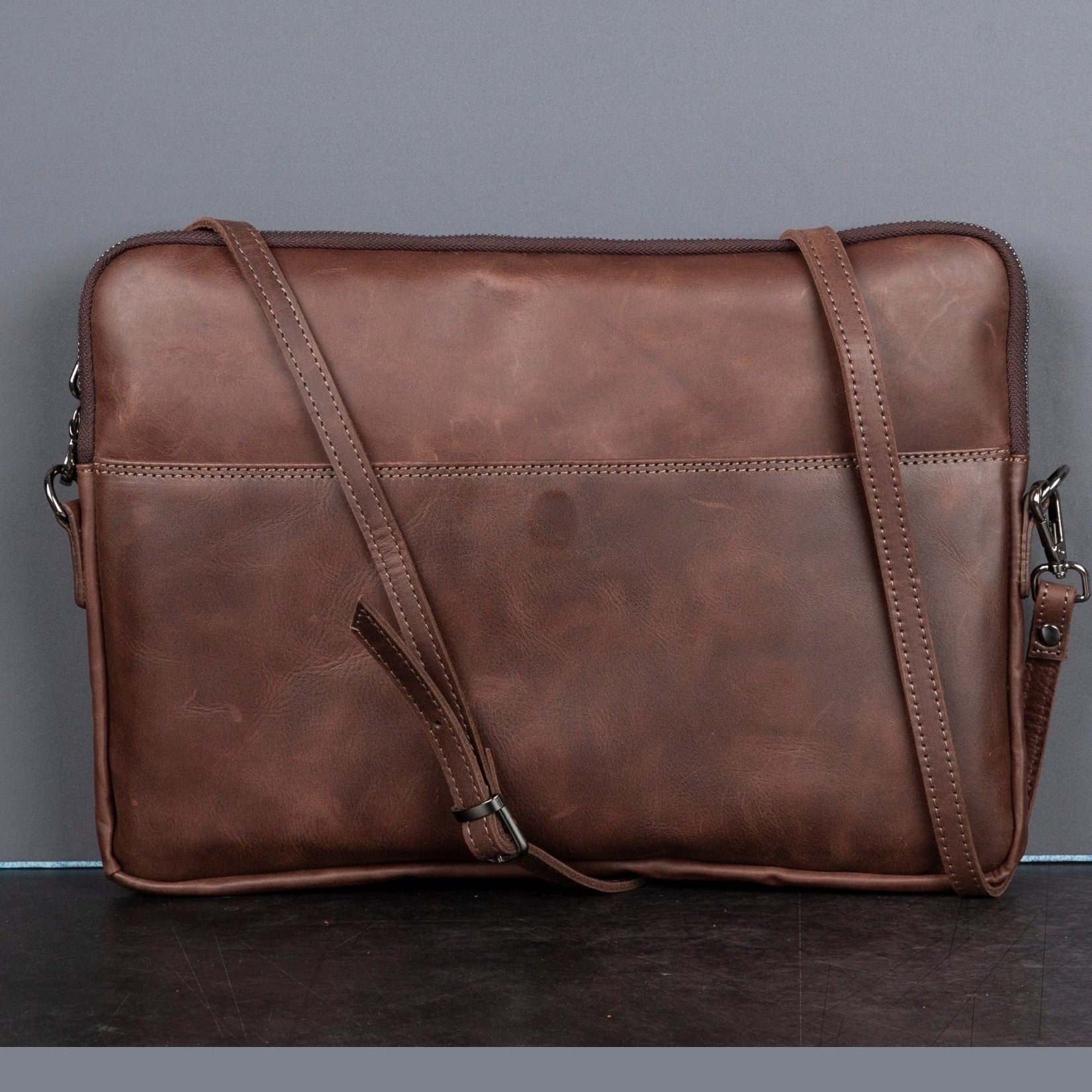Seward Leather Laptop Bag with Shoulder Strap - MacBook Sleeve 14" & 16"
