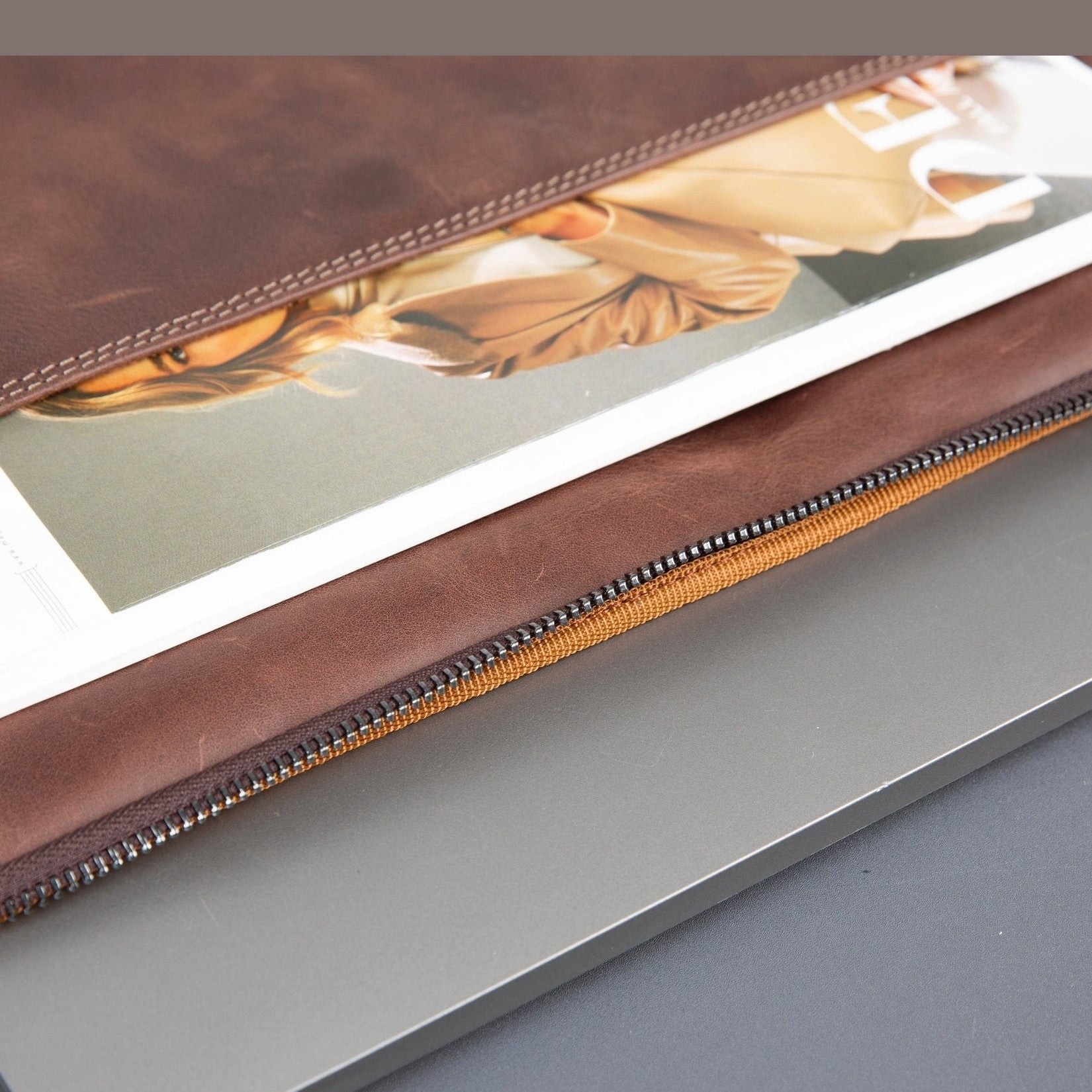 Seward Leather Laptop Bag with Shoulder Strap - MacBook Sleeve 14" & 16"