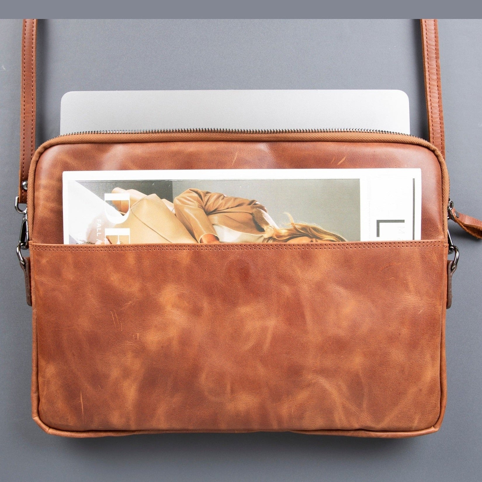 Seward Leather Laptop Bag with Shoulder Strap - MacBook Sleeve 14" & 16"