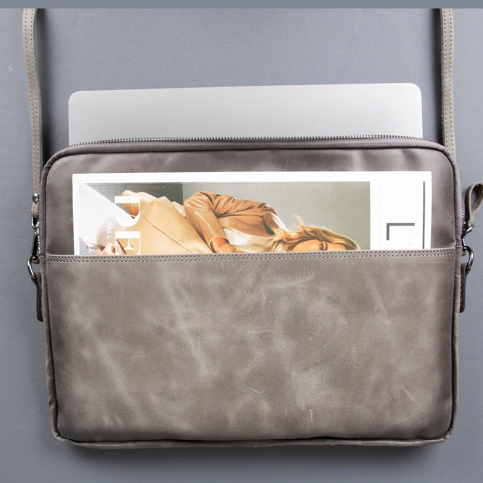 Seward Leather Laptop Bag with Shoulder Strap - MacBook Sleeve 14" & 16"