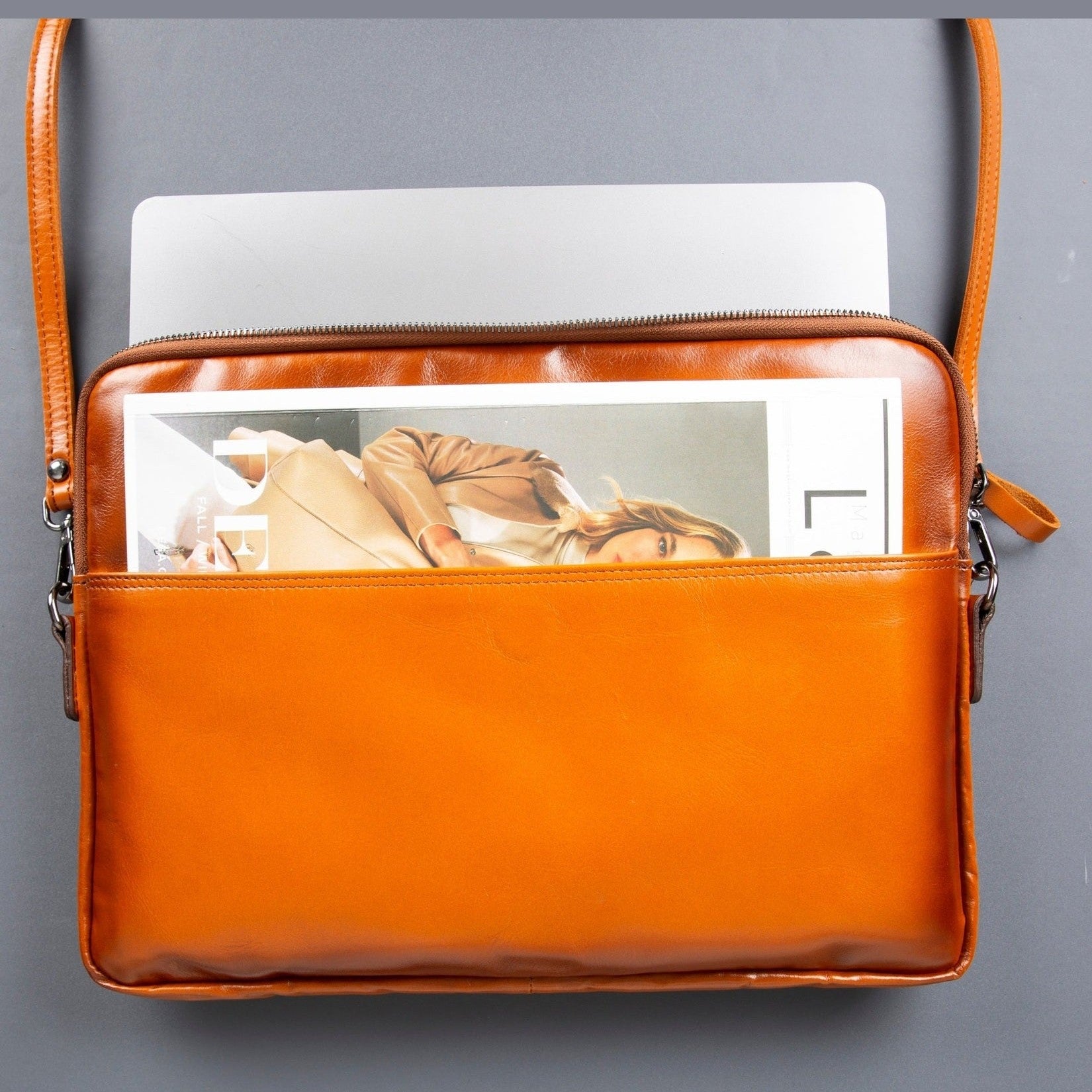 Seward Leather Laptop Bag with Shoulder Strap - MacBook Sleeve 14" & 16"