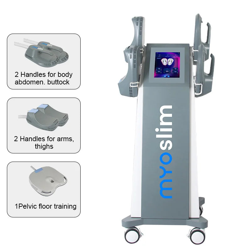 EMS Body Sculpting Machine Muscle Shaping 6500W 200hz EMS Radio Frequency RF Muscle Stimulator Device 4 Handle Myoslim
