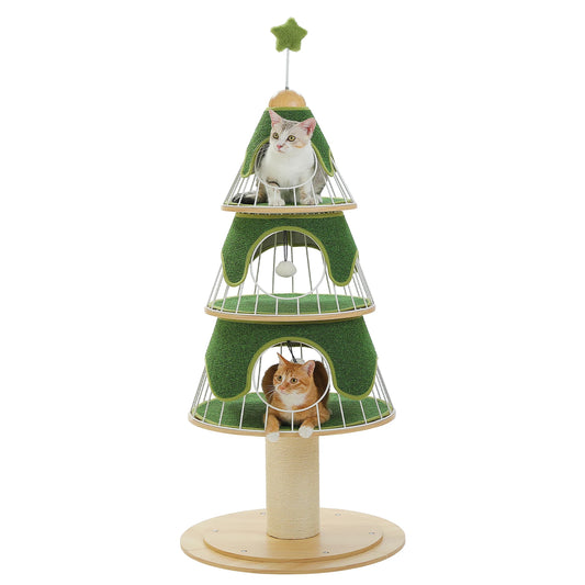 Christmas Cat Tree Modern Cat Tower With Thick Scratch Post