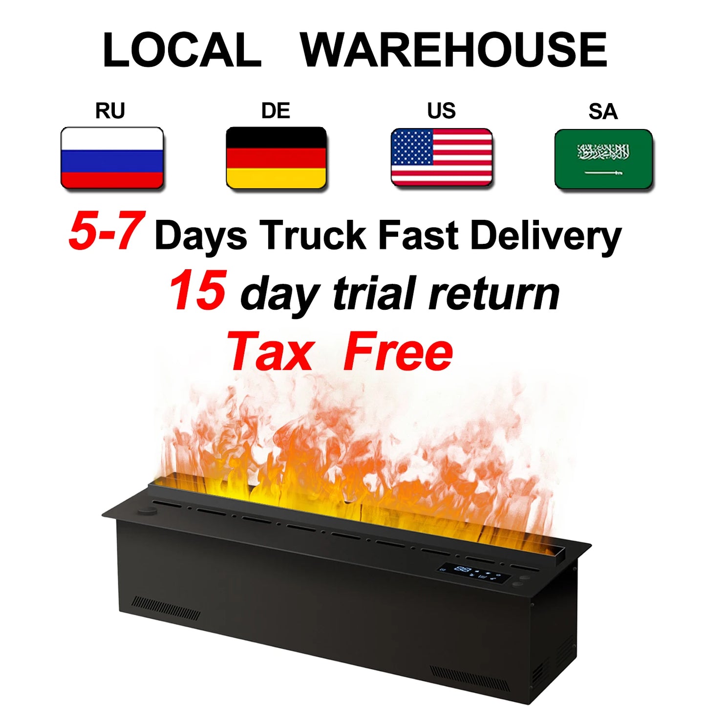 Smart atomization fireplace, 3D multi-color flame,remote control/APP control,built-in TV cabinet fireplace,water vapor fireplace