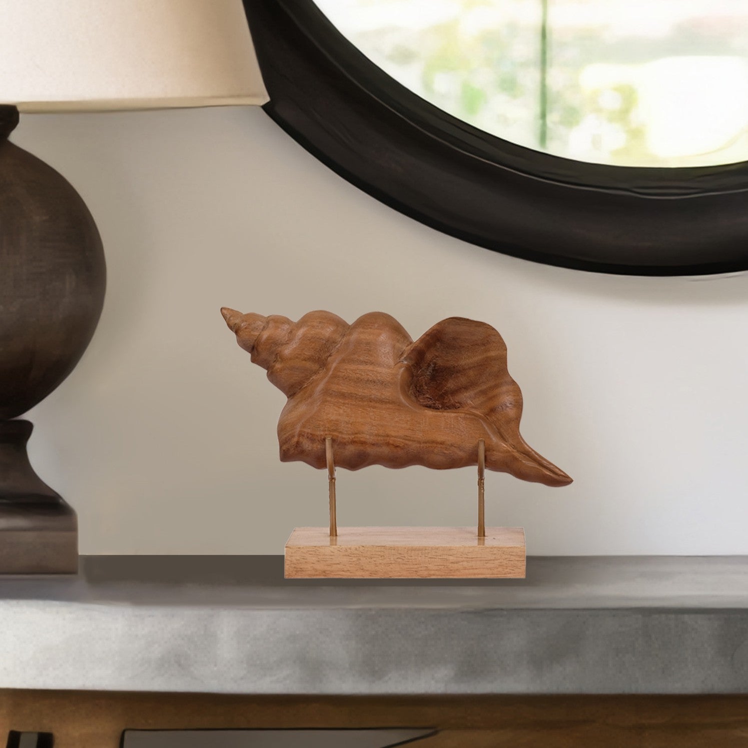 Shell Wooden Sculpture – Handmade Coastal Home Decor | Decozen Luxe, Gift for Mom