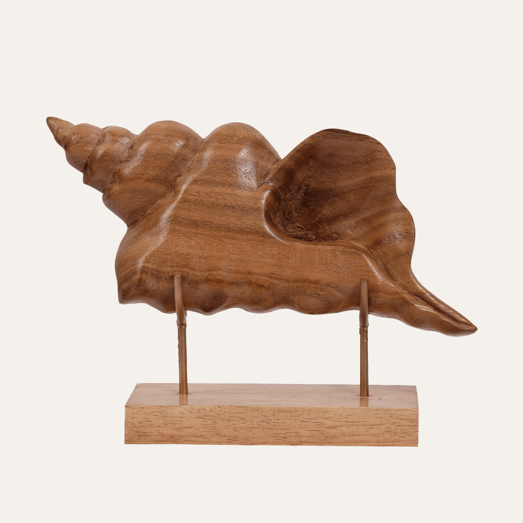Shell Wooden Sculpture – Handmade Coastal Home Decor | Decozen Luxe, Gift for Mom