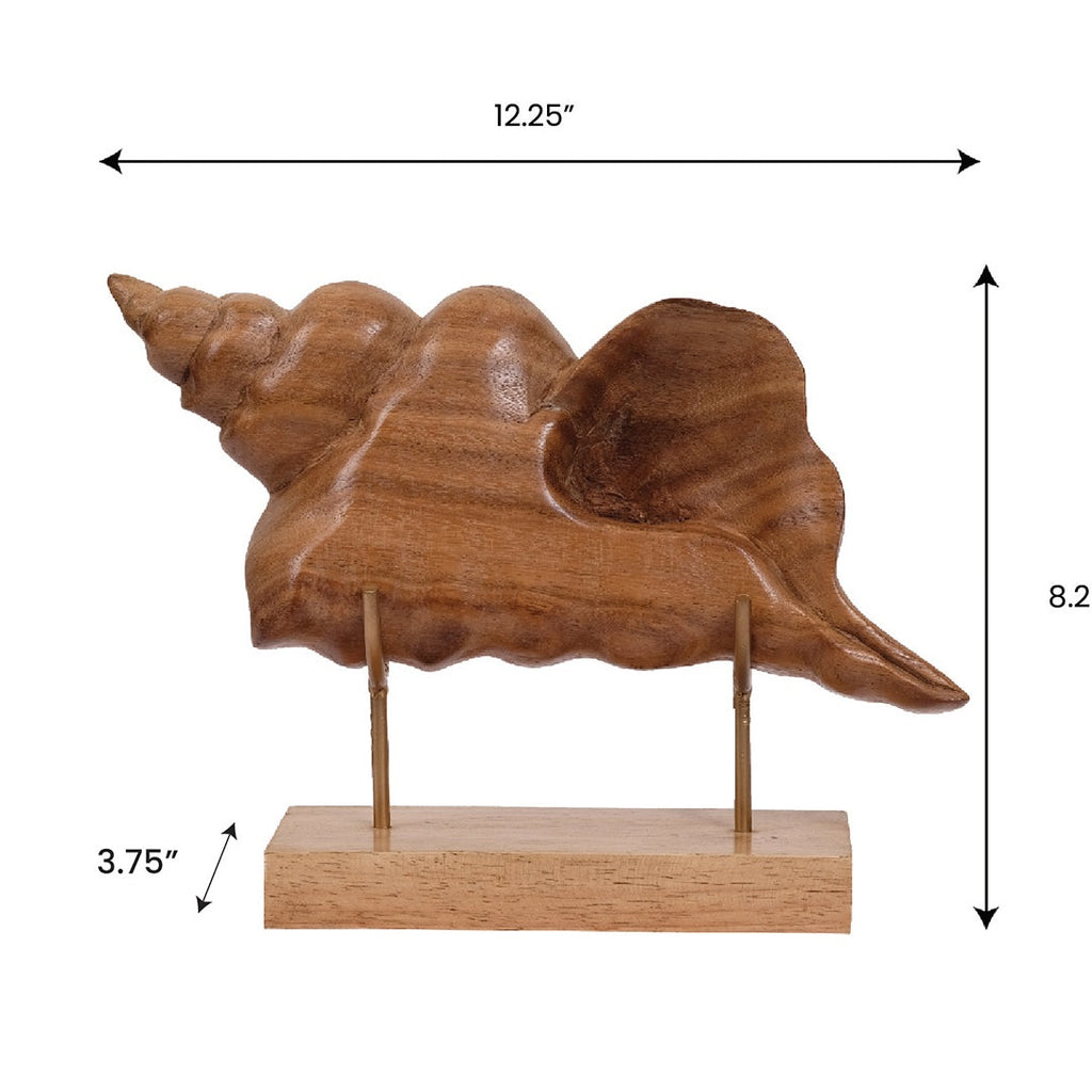 Shell Wooden Sculpture – Handmade Coastal Home Decor | Decozen Luxe, Gift for Mom