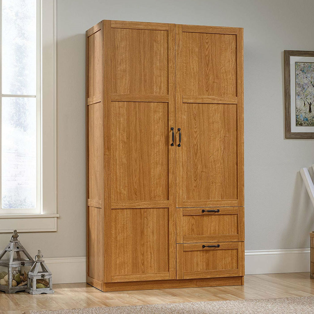 Solid Oak Wardrobe Cabinet | Ample Garment Storage by HomePacific