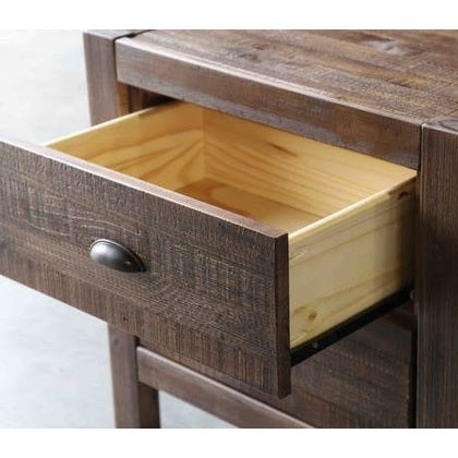 Solid Pine Rustic Nightstand 2-Drawer | HomePacific