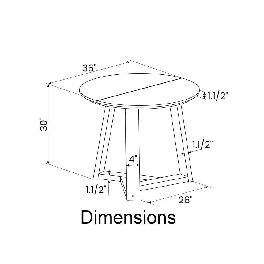 Solid Wood Dining Table Round | Compact Design For Cozy Spaces by HomePacific