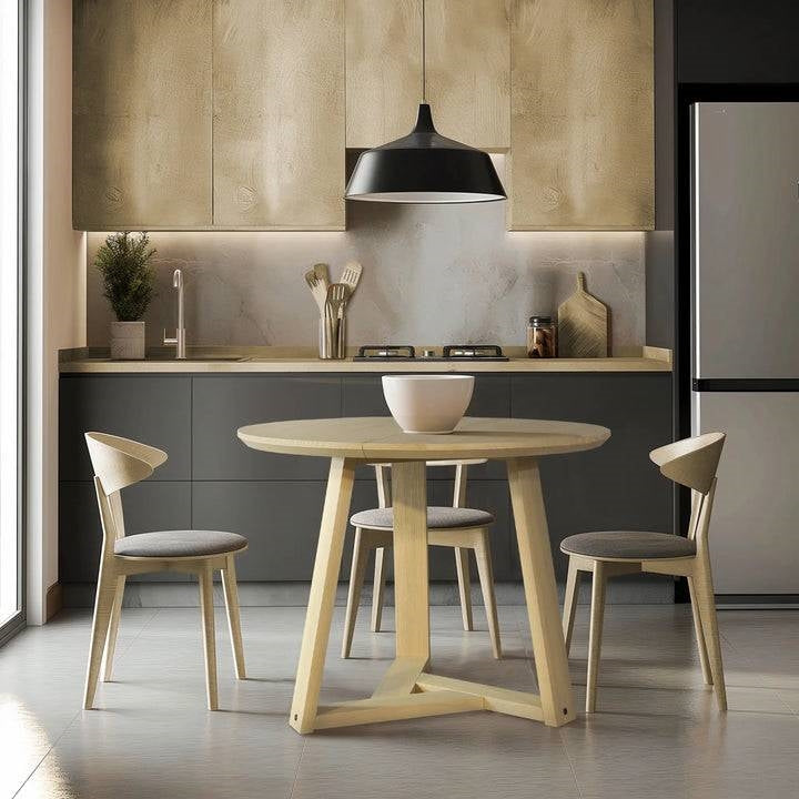 Solid Wood Dining Table Round | Compact Design For Cozy Spaces by HomePacific