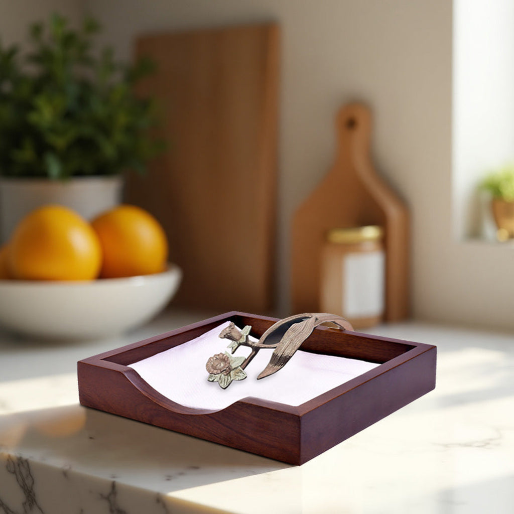 Solid Wood Napkin Holder Elegant Display | Decozen