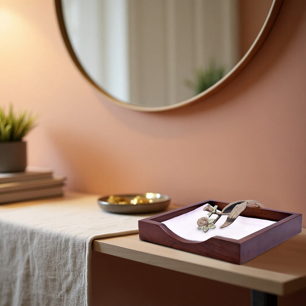 Solid Wood Napkin Holder Elegant Display | Decozen