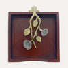 Solid Wood Napkin Holder with Silver and Gold Finish Ornament