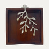 Solid Wood Napkin Holder with Silver and Gold Finish Ornament