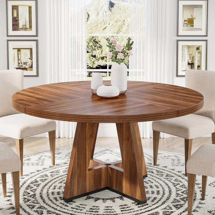 Solid Wood Round Table | Adds Rustic Charm To Dining Room by HomePacific