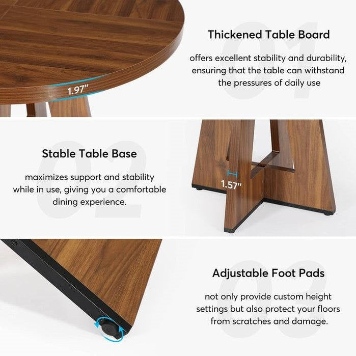 Solid Wood Round Table | Adds Rustic Charm To Dining Room by HomePacific