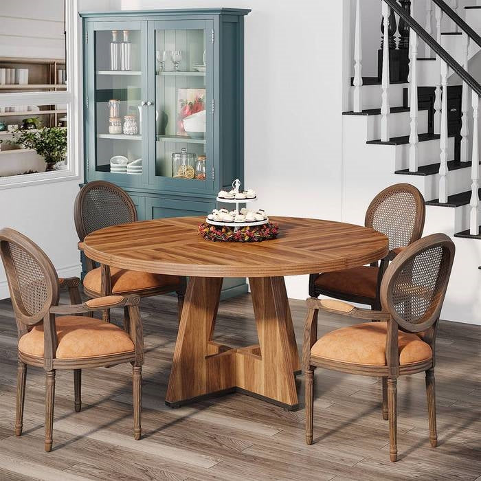 Solid Wood Round Table | Adds Rustic Charm To Dining Room by HomePacific