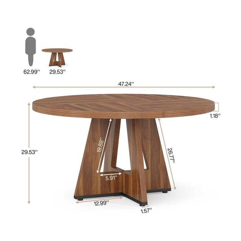 Solid Wood Round Table | Adds Rustic Charm To Dining Room by HomePacific