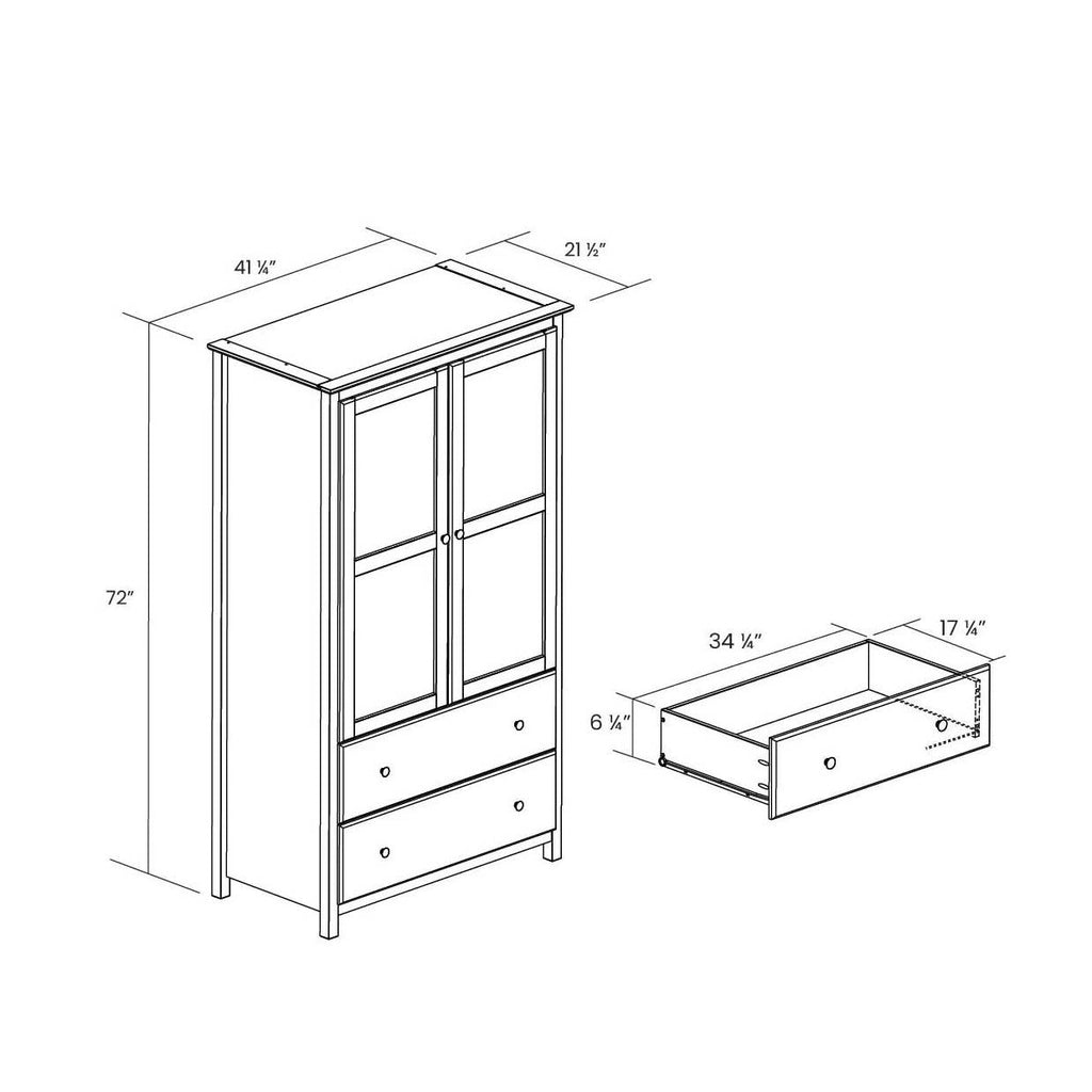 Solid Wood Wardrobe Cabinet Hanging Bar | Premium Solid Wood by HomePacific