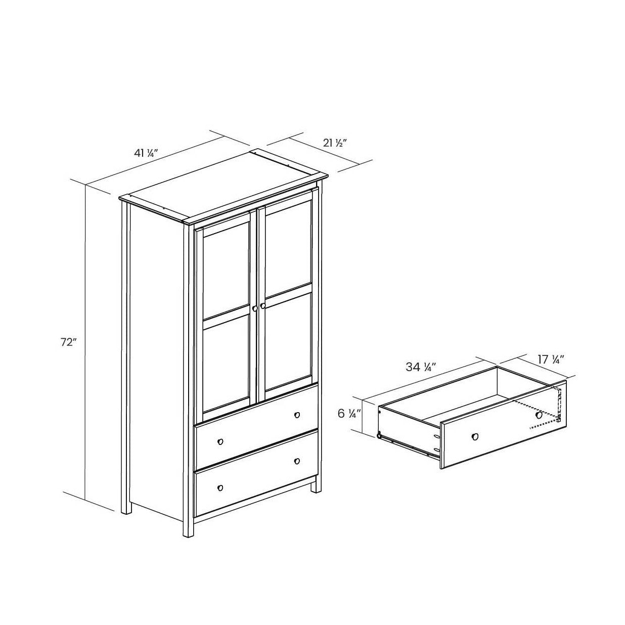 Solid Wood Wardrobe Cabinet Hanging Bar | Premium Solid Wood by HomePacific