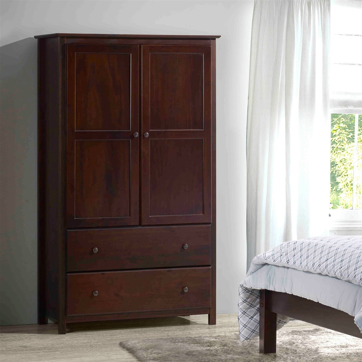 Solid Wood Wardrobe Cabinet Hanging Bar | Premium Solid Wood by HomePacific