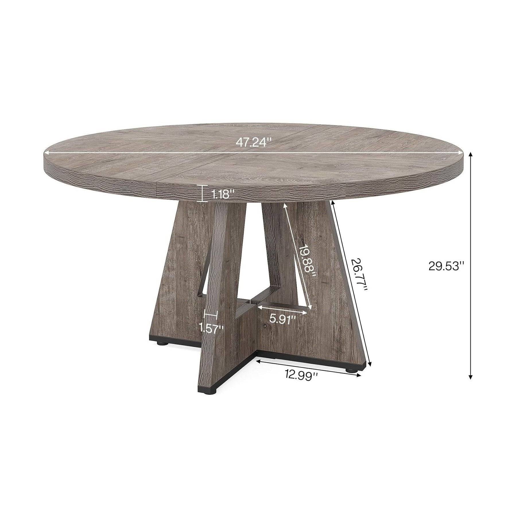 Solid Wooden Round Dining Table | Durable Rustic Dining by HomePacific