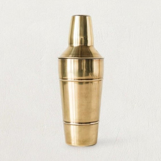 Stainless Steel Cocktail Shaker with Brass Finish