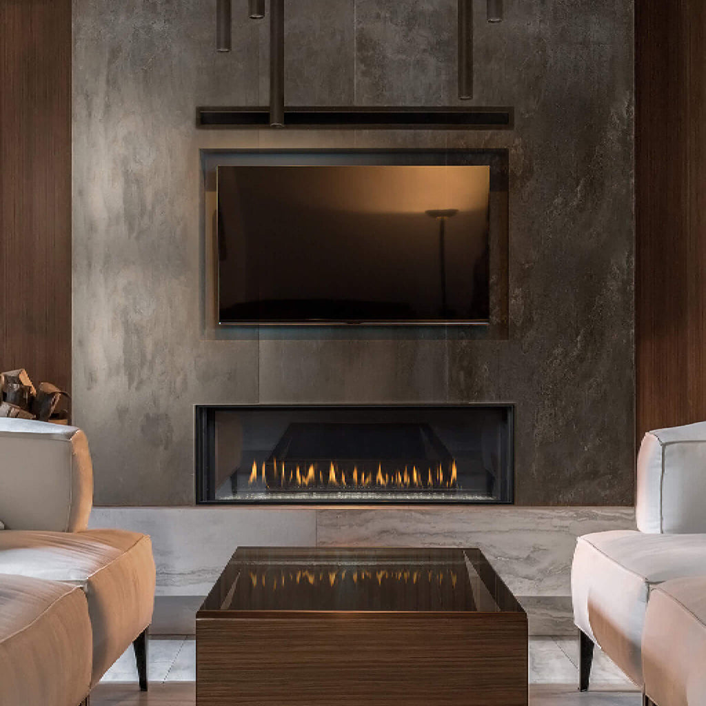 Stainless-Steel Direct-Vent Gas Fireplace Single-Sided Premium | SAKSBY WHOLESALE