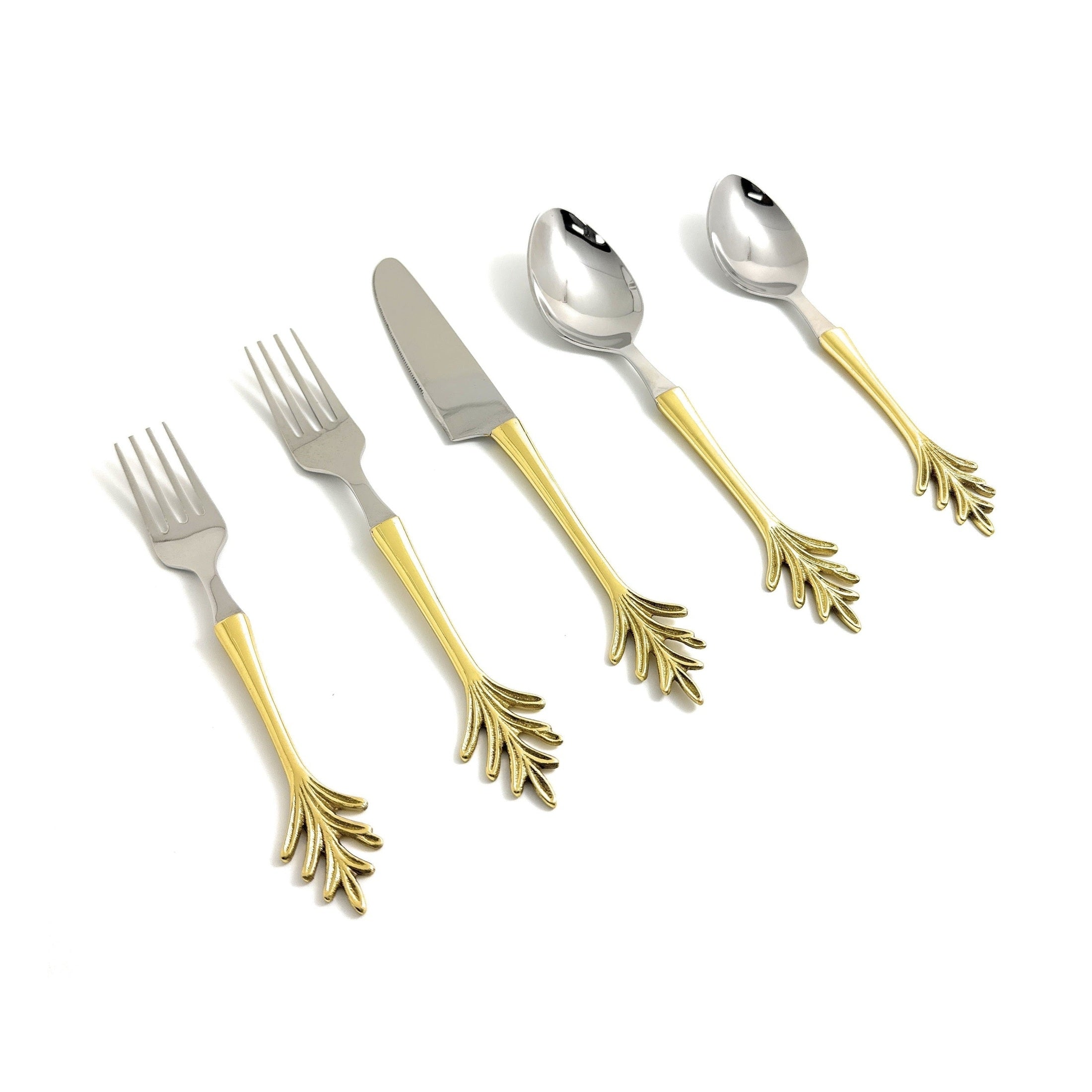 Stainless Steel Flatware Leaf Style Luxury | Vibhsa