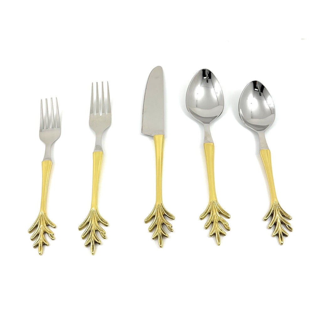 Stainless Steel Flatware Leaf Style Luxury | Vibhsa